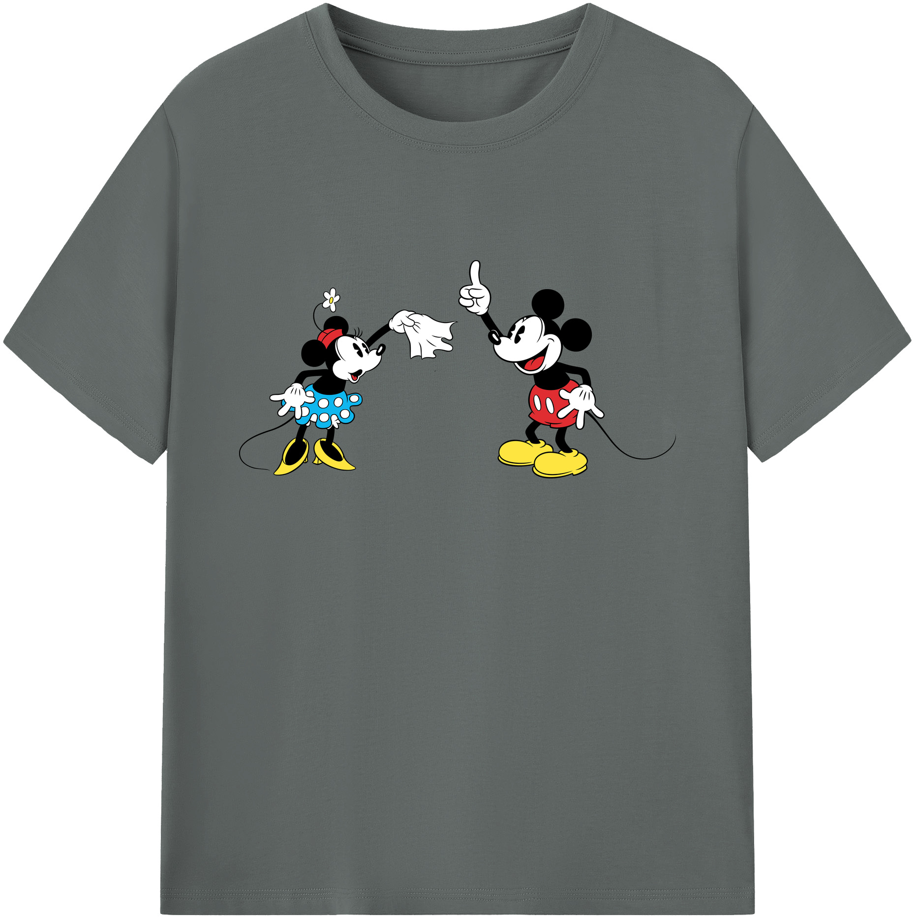 ミッキーマウス Mickey Mouse 綿100％ メンズ半袖Tシャツ｜肌触りやわらか＆通気性